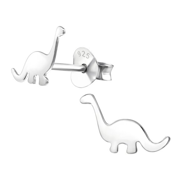 Sterling Silver Tiny Dinosaur Ear Studs - Picture 1 of 1